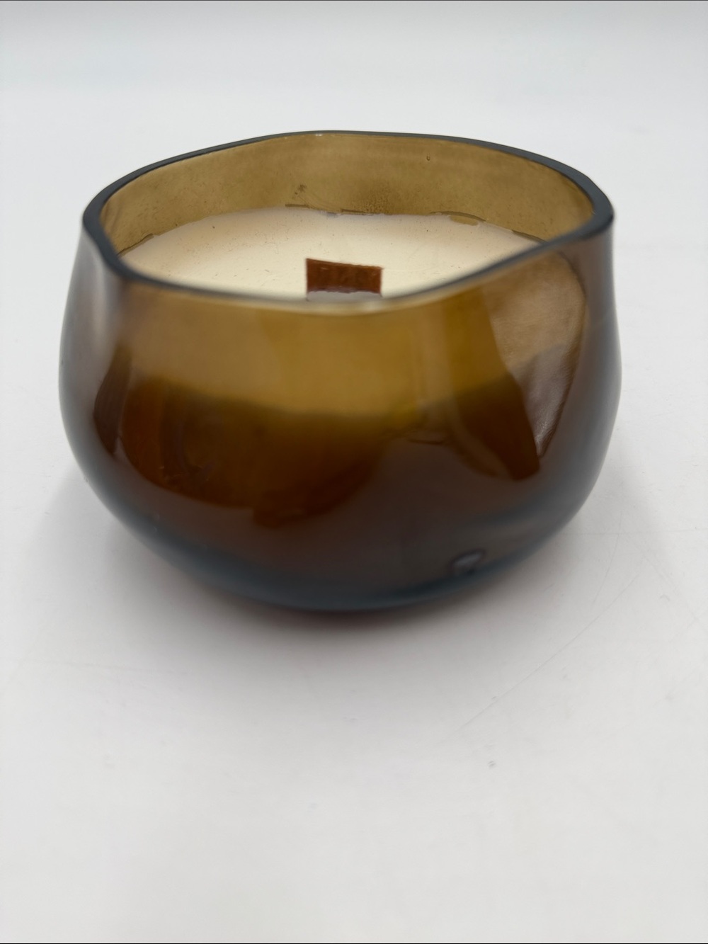 Threshold Amber Glass Wood-Wick Candle Pumpkin Bourbon - Home Accents